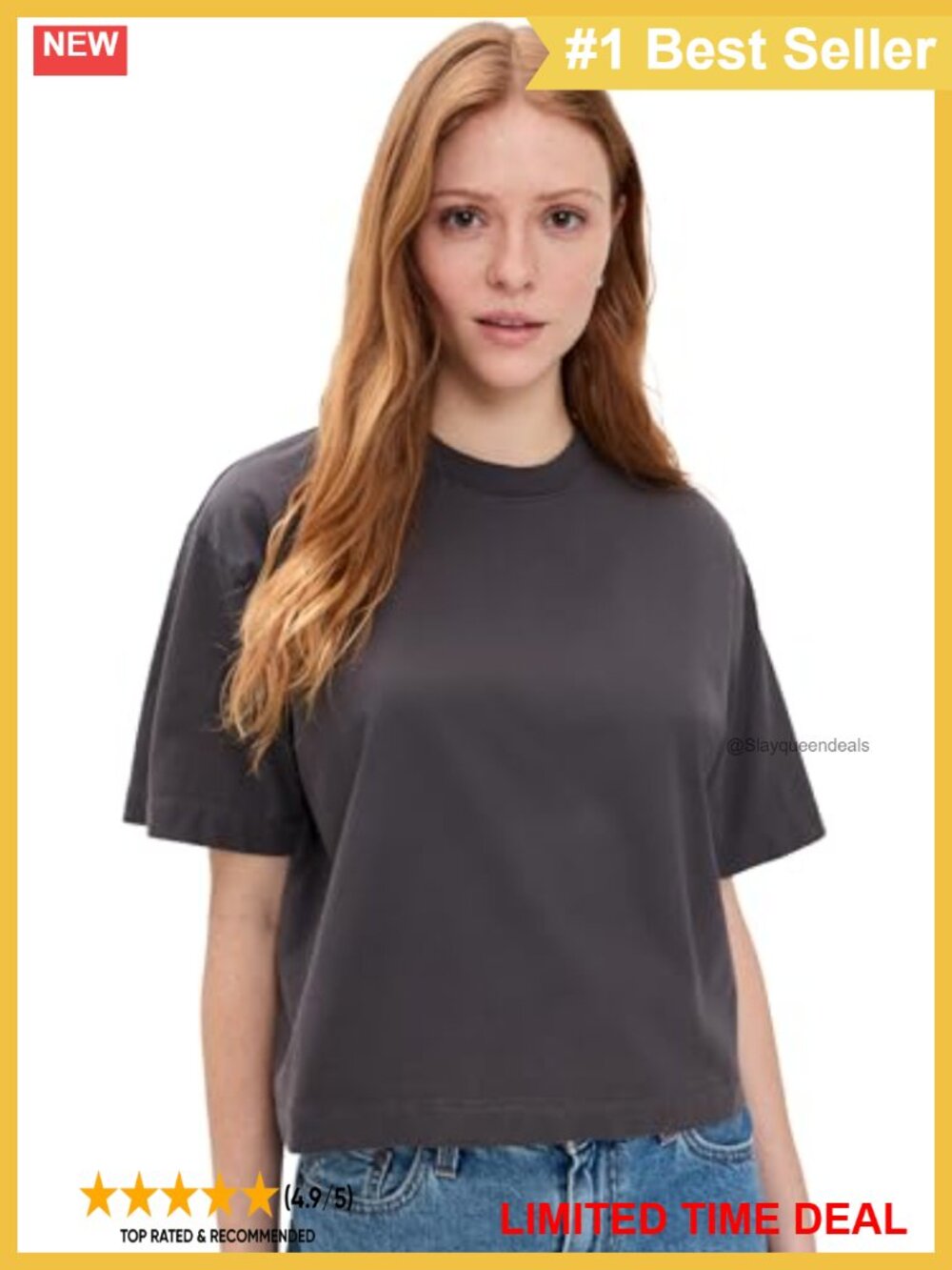 Madewell Boxy Crop Tee Lightweight Jersey Dropped Shoulder